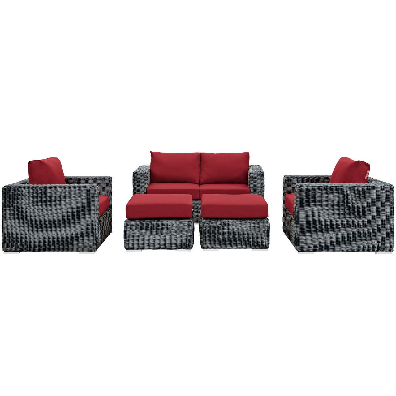 Invocation 5-Piece Alfresco Sunbrella® Sectional Set, Canvas Red