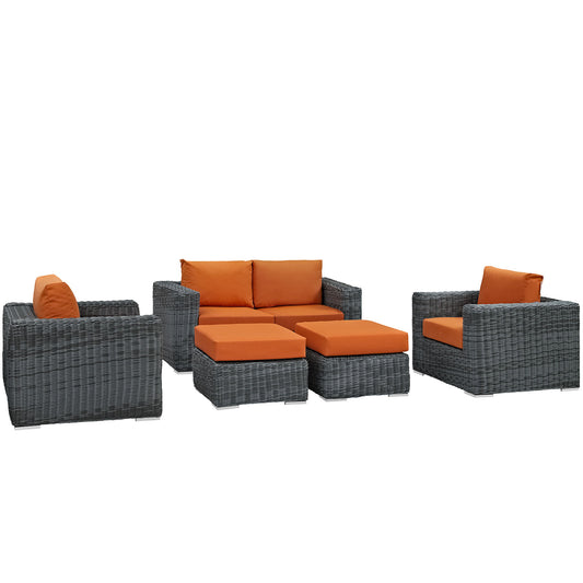 Invocation 5-Piece Alfresco Sunbrella® Sectional Set, Canvas Tuscan