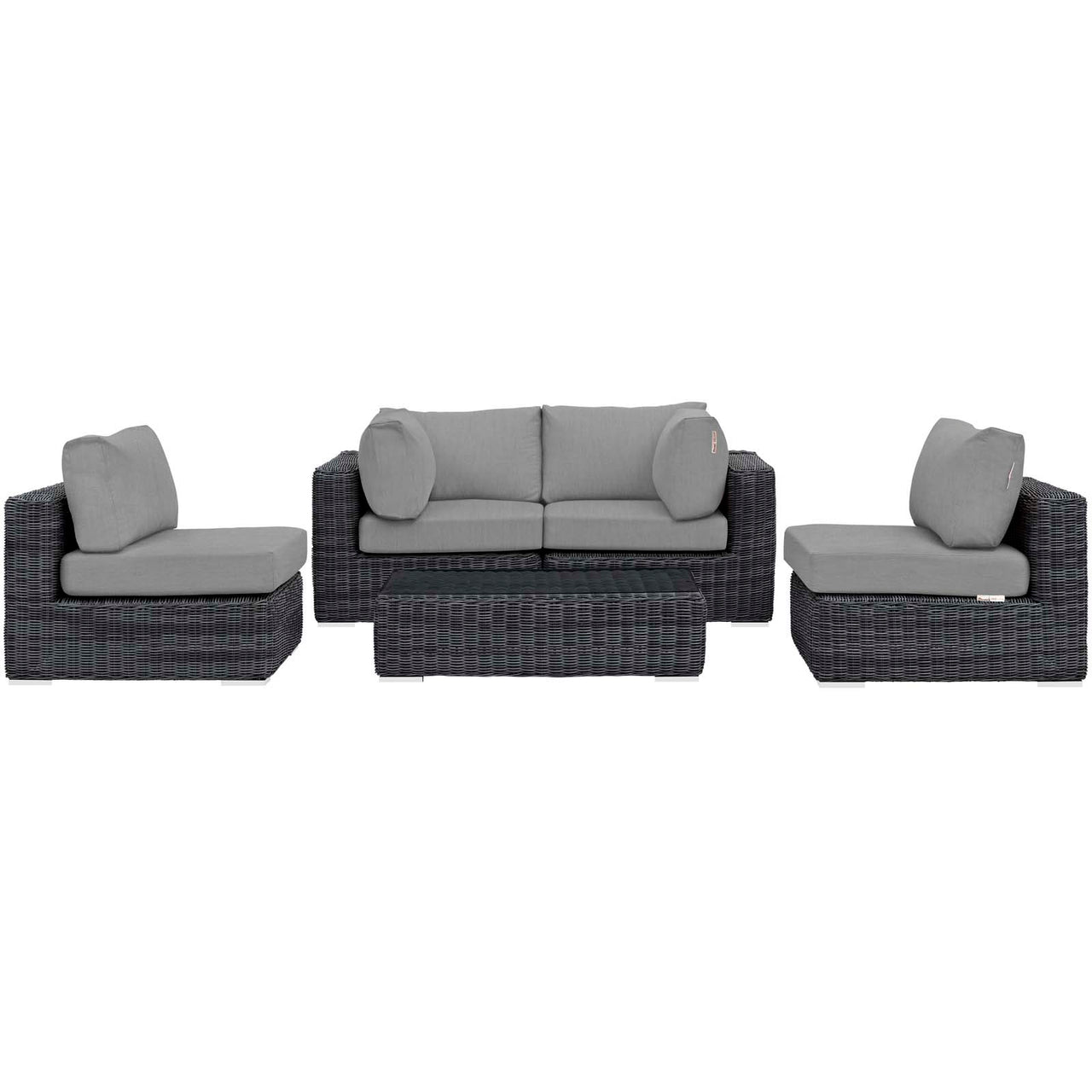 Invocation 5-Piece Alfresco Sunbrella® Sectional Set, Canvas Gray