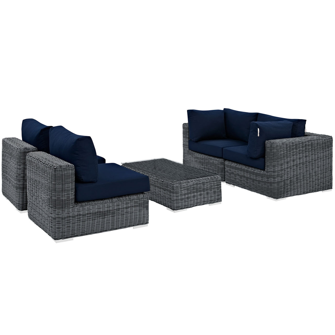 Invocation 5-Piece Alfresco Sunbrella® Sectional Set, Canvas Navy
