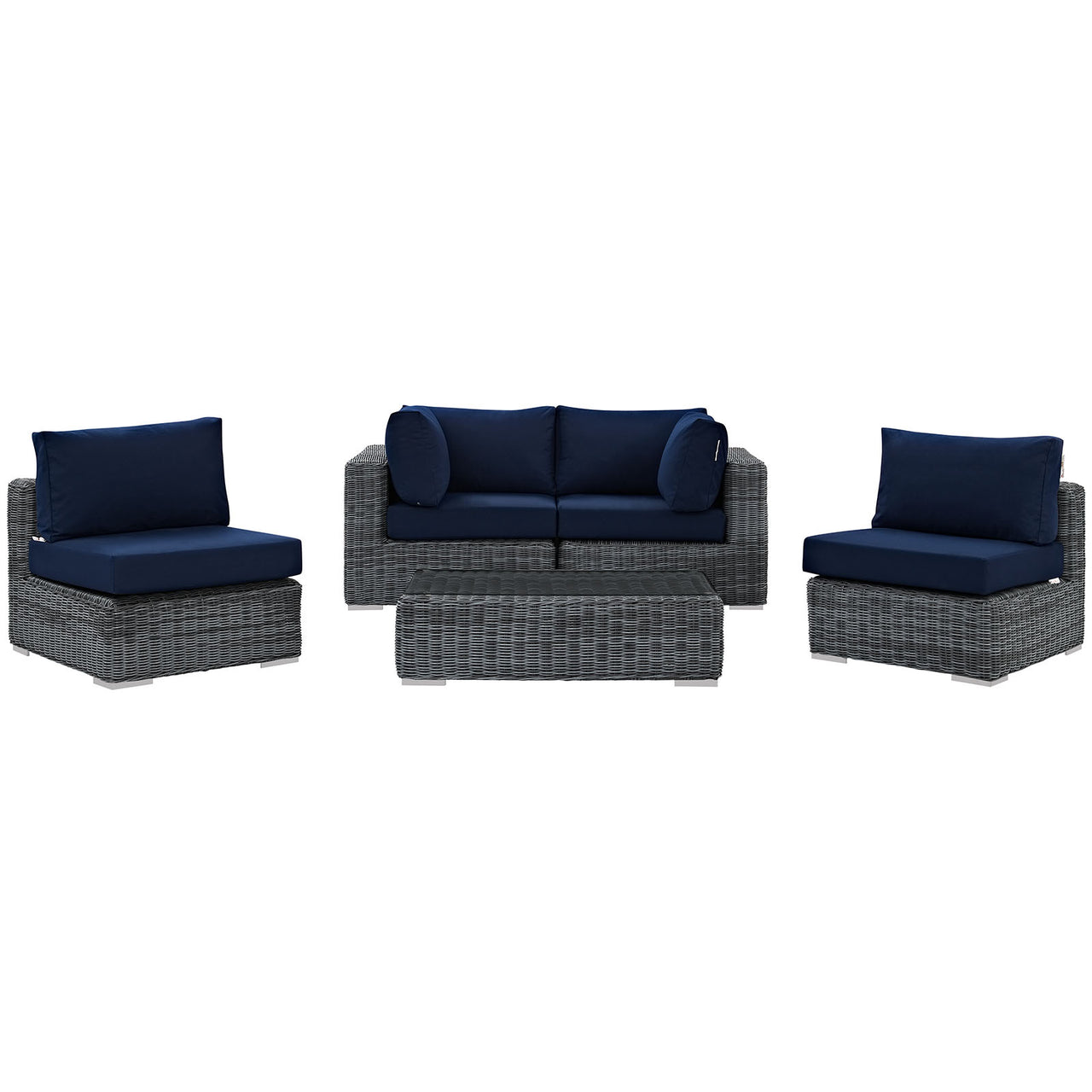 Invocation 5-Piece Alfresco Sunbrella® Sectional Set, Canvas Navy