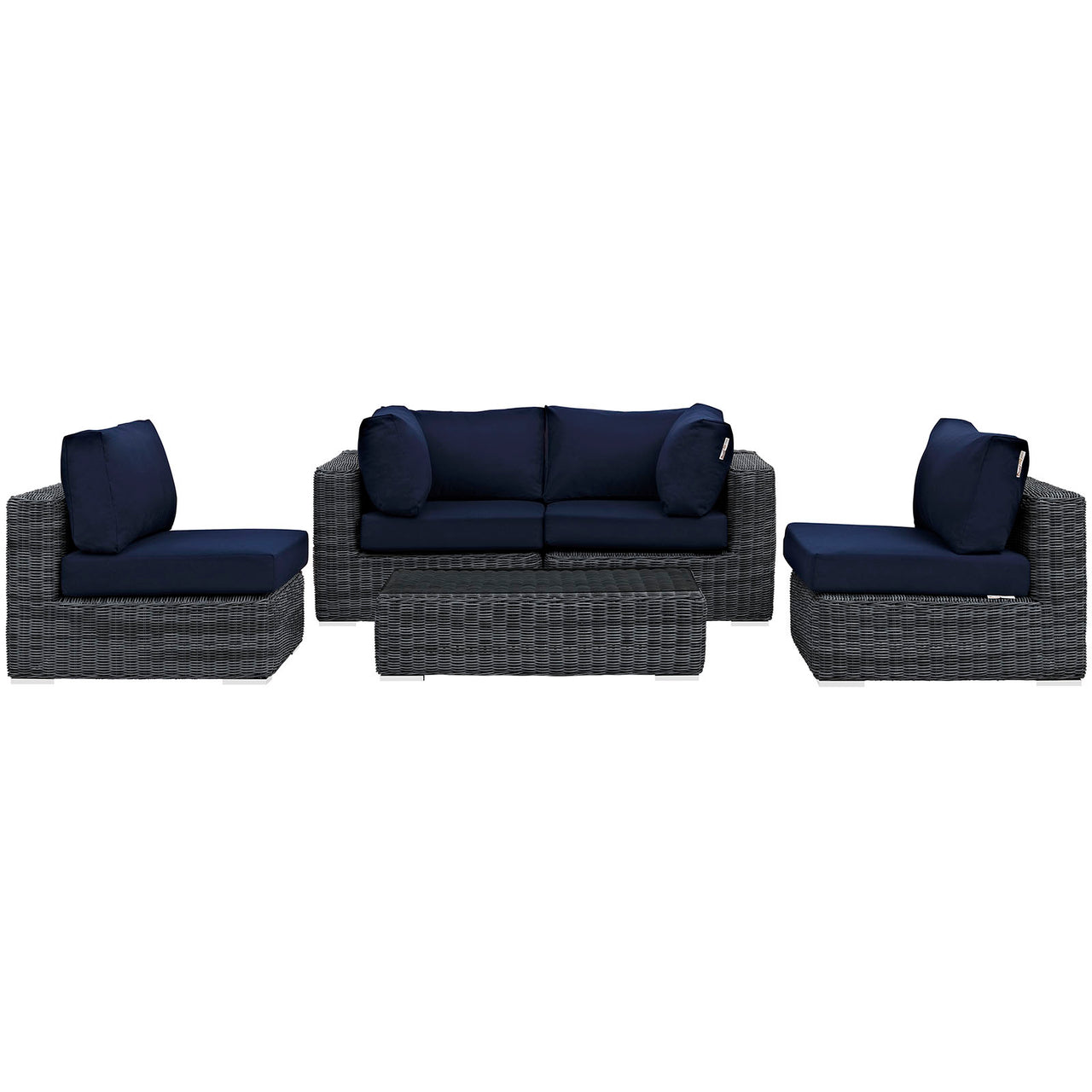 Invocation 5-Piece Alfresco Sunbrella® Sectional Set, Canvas Navy