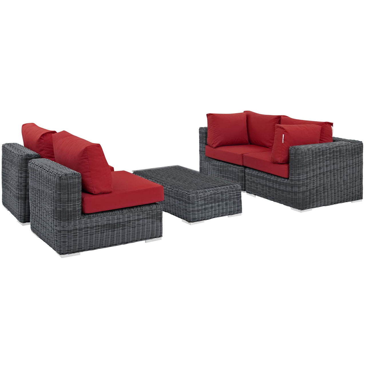 Invocation 5-Piece Alfresco Sunbrella® Sectional Set, Canvas Red