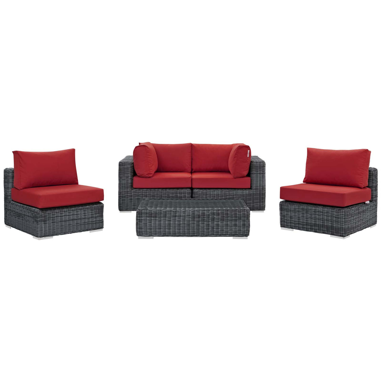Invocation 5-Piece Alfresco Sunbrella® Sectional Set, Canvas Red
