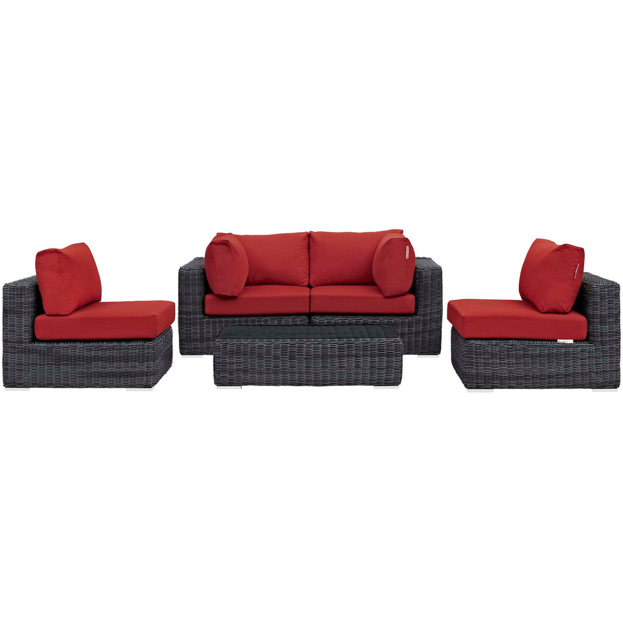 Invocation 5-Piece Alfresco Sunbrella® Sectional Set, Canvas Red