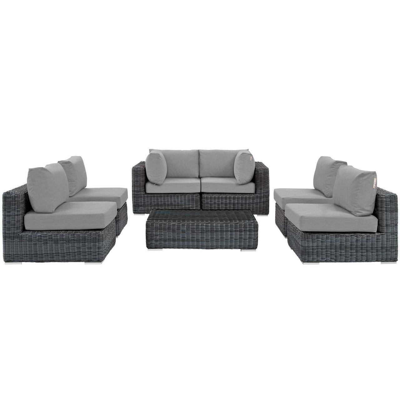 Invocation 7-Piece Alfresco Sunbrella® Sectional Set, Canvas Gray