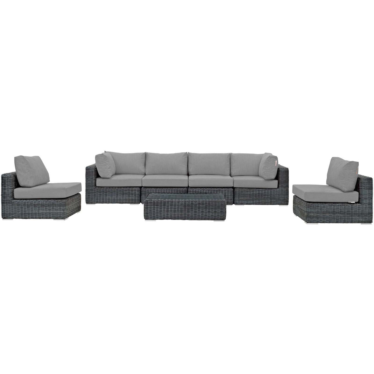 Invocation 7-Piece Alfresco Sunbrella® Sectional Set, Canvas Gray