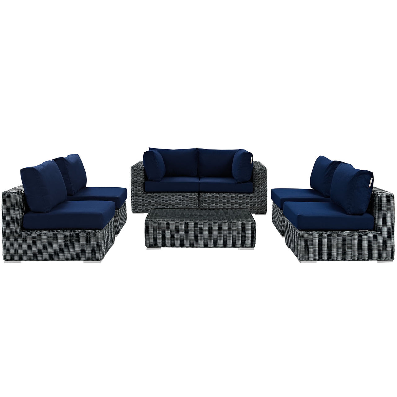 Invocation 7-Piece Alfresco Sunbrella® Sectional Set, Canvas Navy