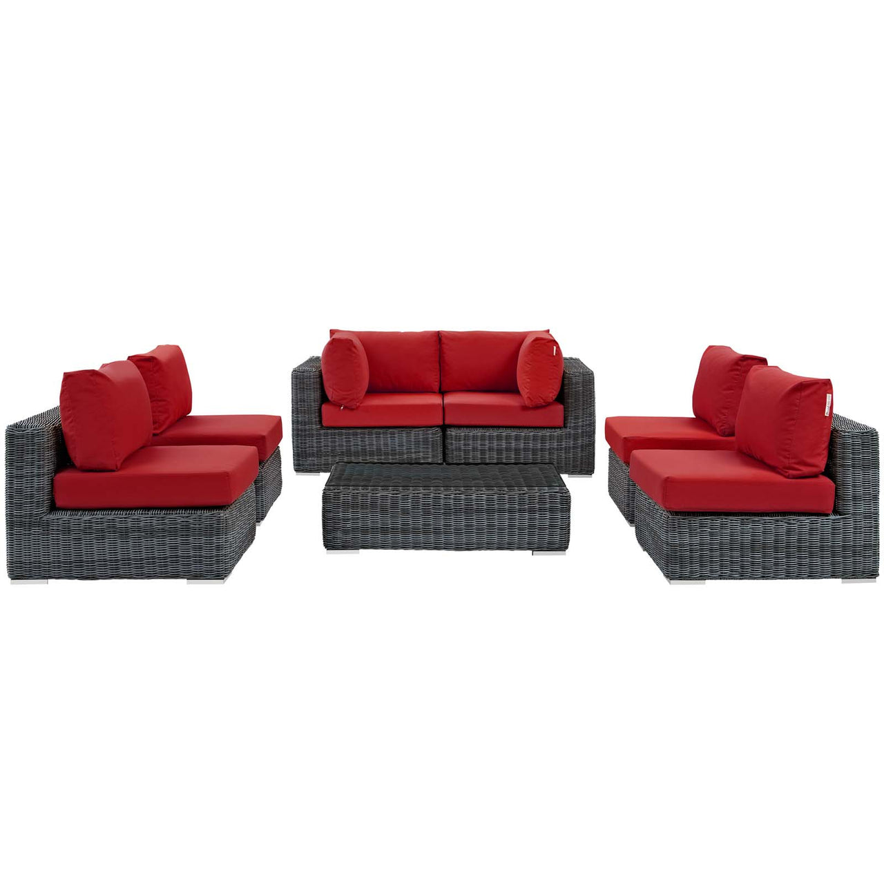 Invocation 7-Piece Alfresco Sunbrella® Sectional Set, Canvas Red