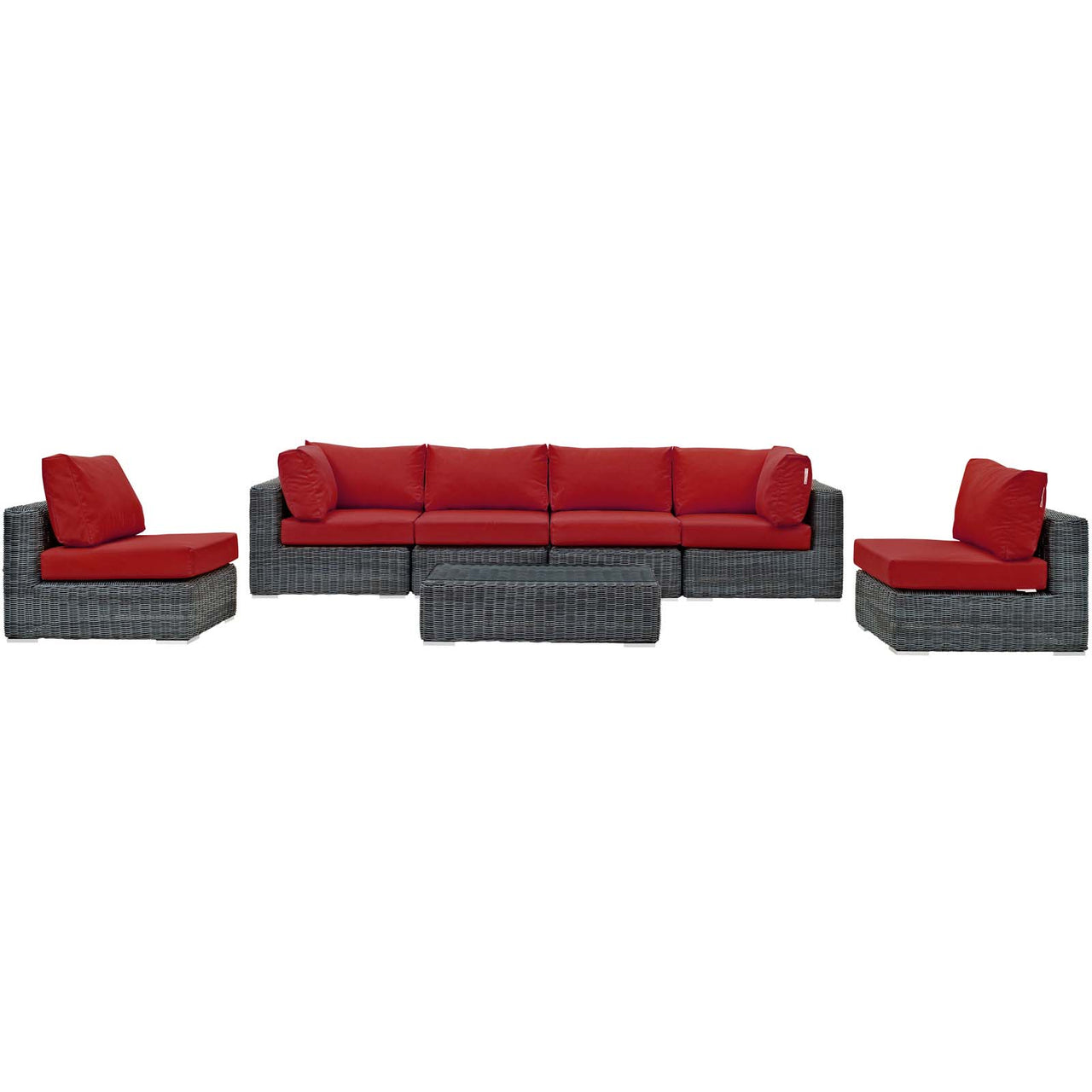 Invocation 7-Piece Alfresco Sunbrella® Sectional Set, Canvas Red