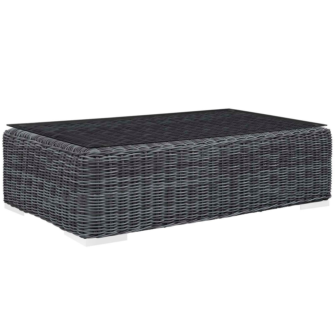 Summon 3 Piece Outdoor Patio Sunbrella® Sectional Set, Canvas Gray
