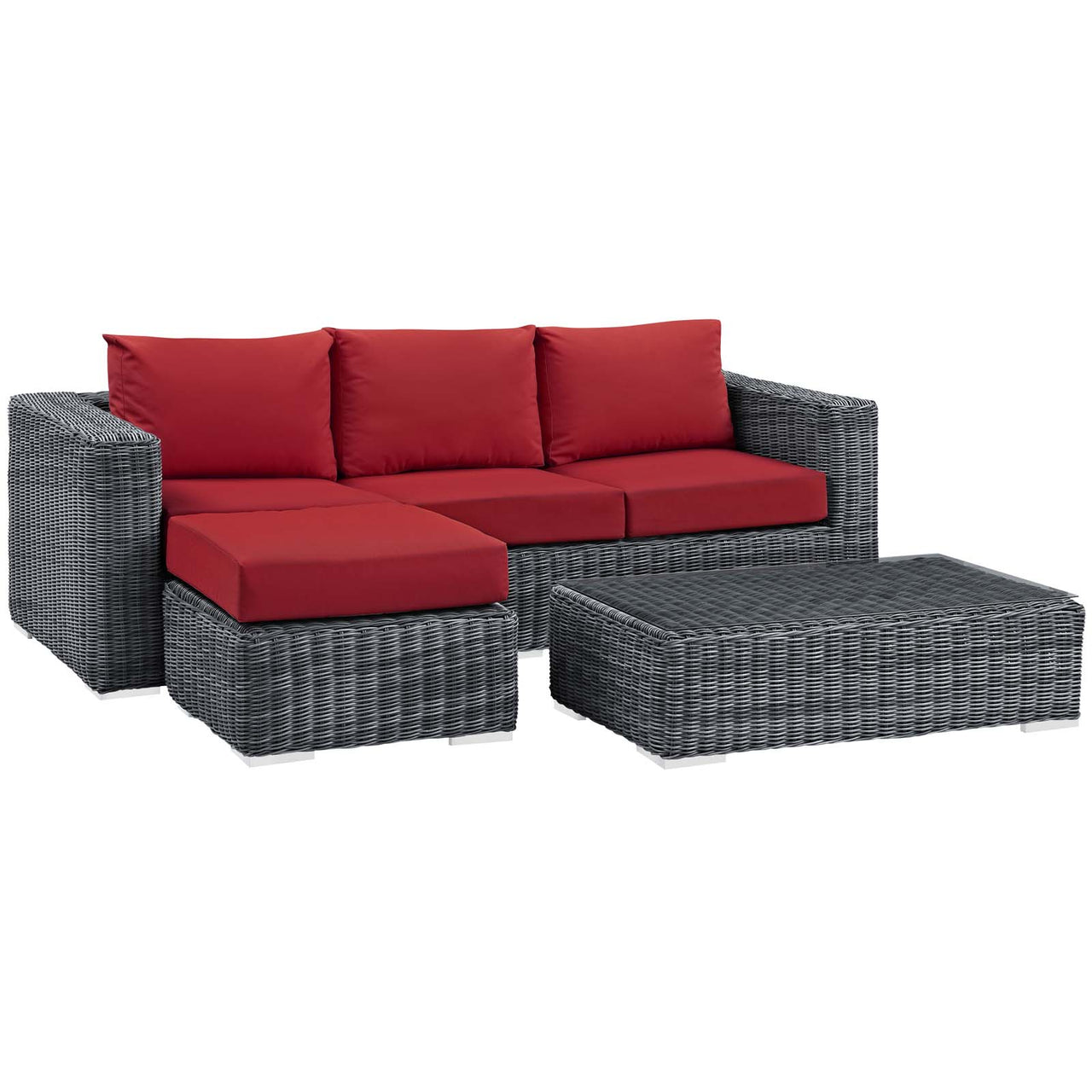 Invocation 3-Piece Alfresco Sunbrella® Sectional Set, Canvas Red