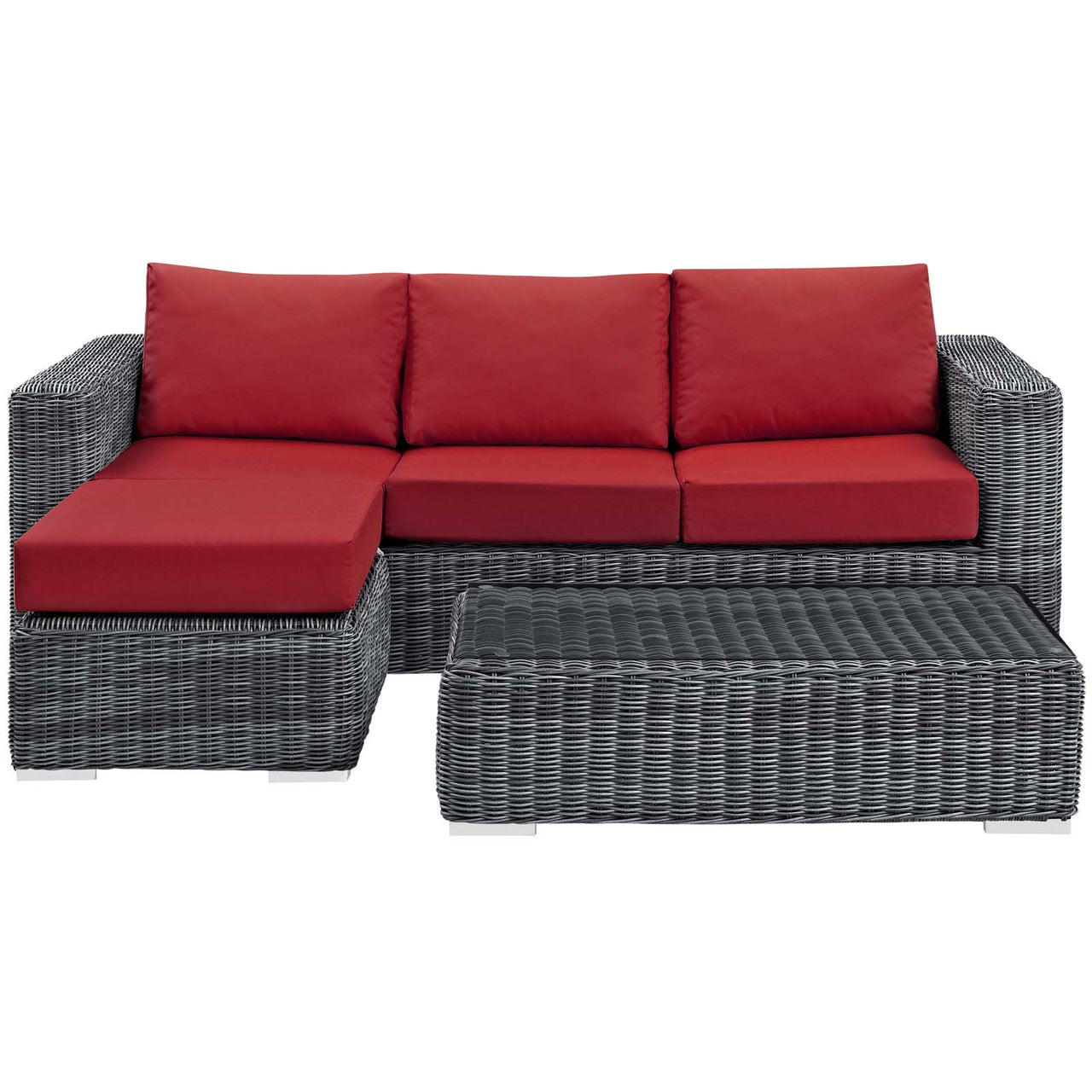 Invocation 3-Piece Alfresco Sunbrella® Sectional Set, Canvas Red