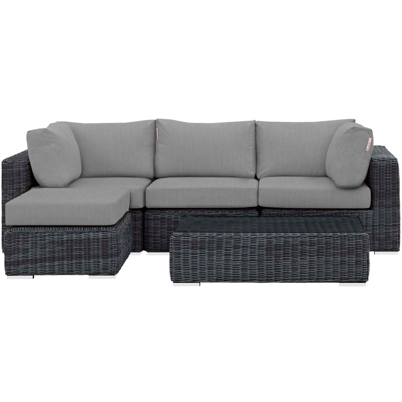 Invocation 5-Piece Alfresco Sunbrella® Sectional Set, Canvas Gray