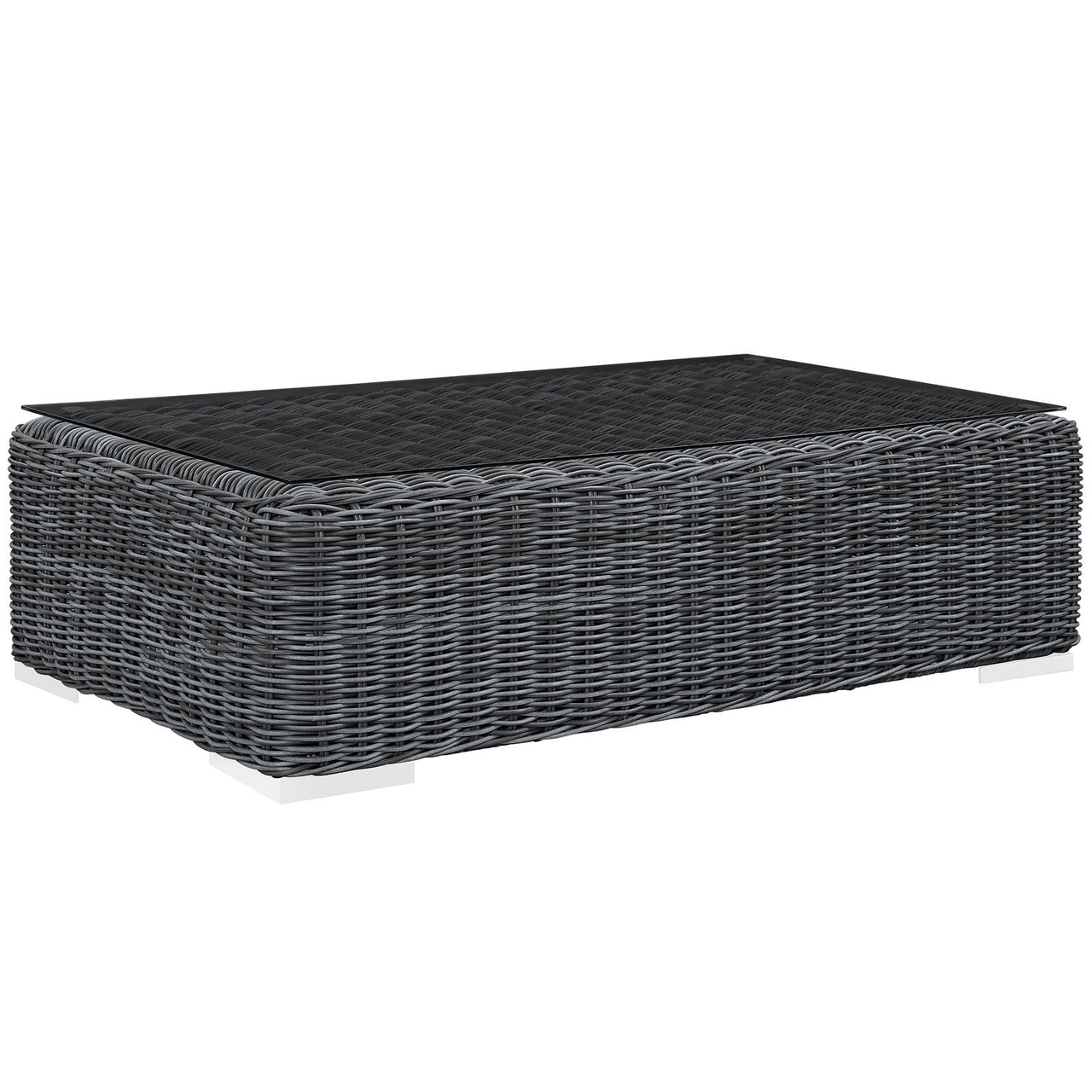 Summon 5 Piece Outdoor Patio Sunbrella® Sectional Set, Canvas Navy