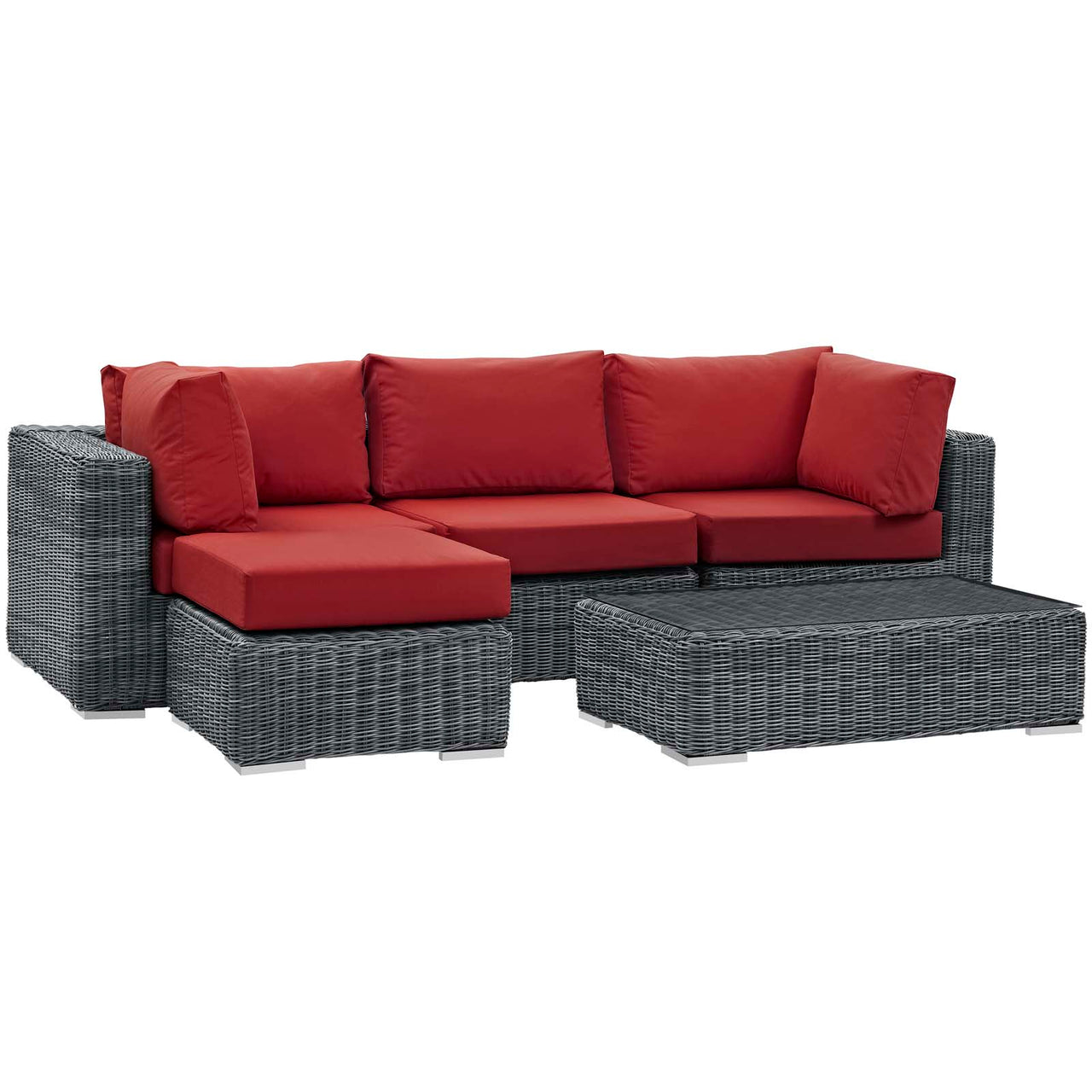 Invocation 5-Piece Alfresco Sunbrella® Sectional Set, Canvas Red