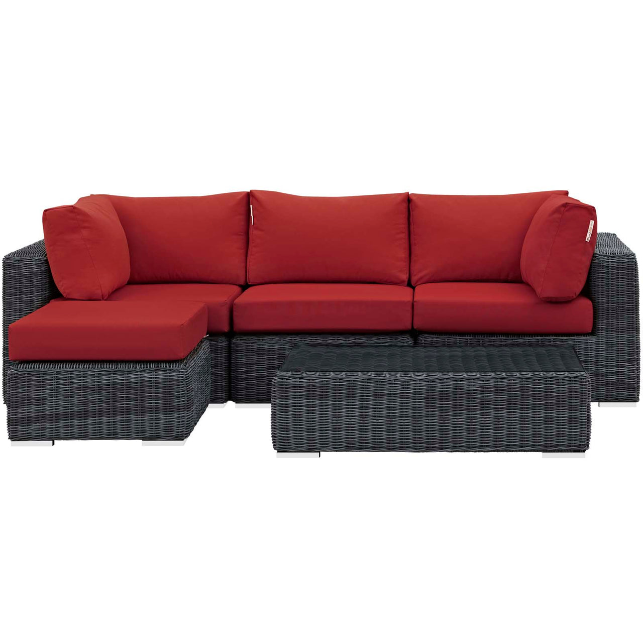 Invocation 5-Piece Alfresco Sunbrella® Sectional Set, Canvas Red