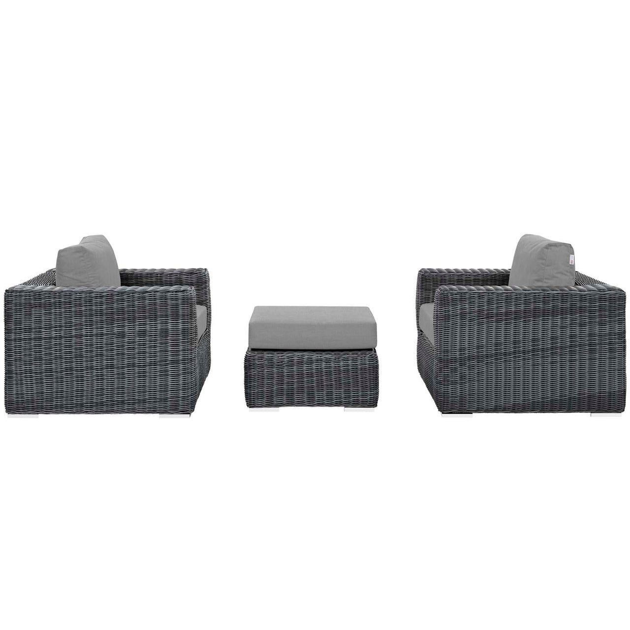 Invocation 3-Piece Alfresco Sunbrella® Sectional Set, Canvas Gray