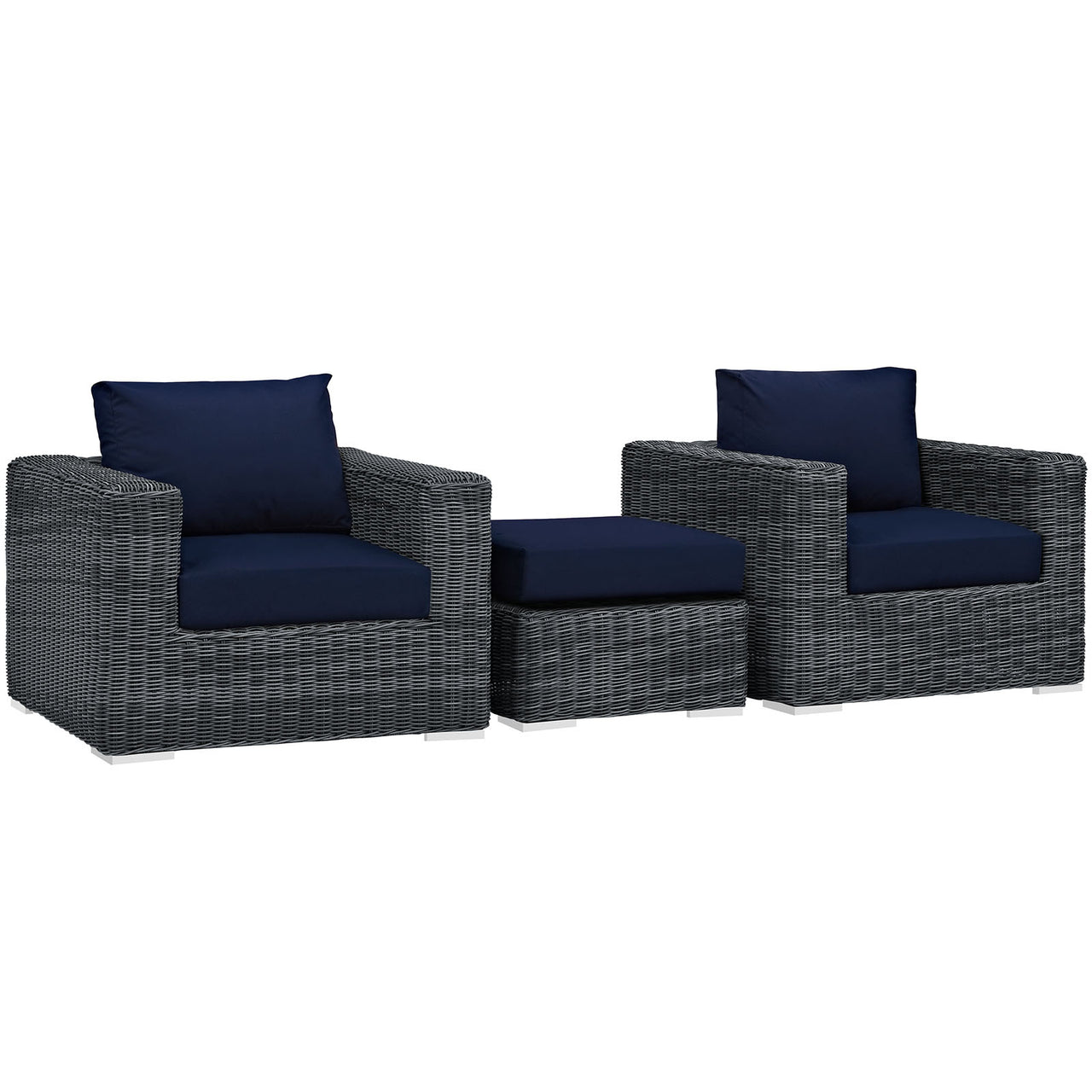 Invocation 3-Piece Alfresco Sunbrella® Sectional Set, Canvas Navy