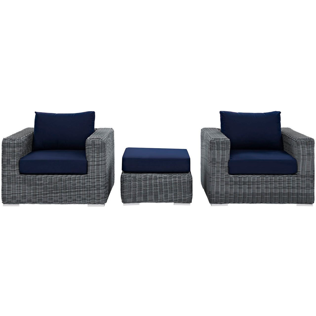 Invocation 3-Piece Alfresco Sunbrella® Sectional Set, Canvas Navy