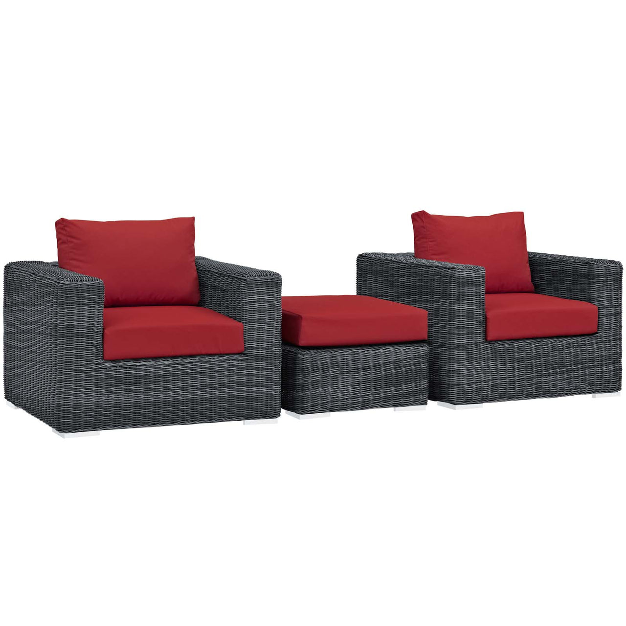 Invocation 3-Piece Alfresco Sunbrella® Sectional Set, Canvas Red