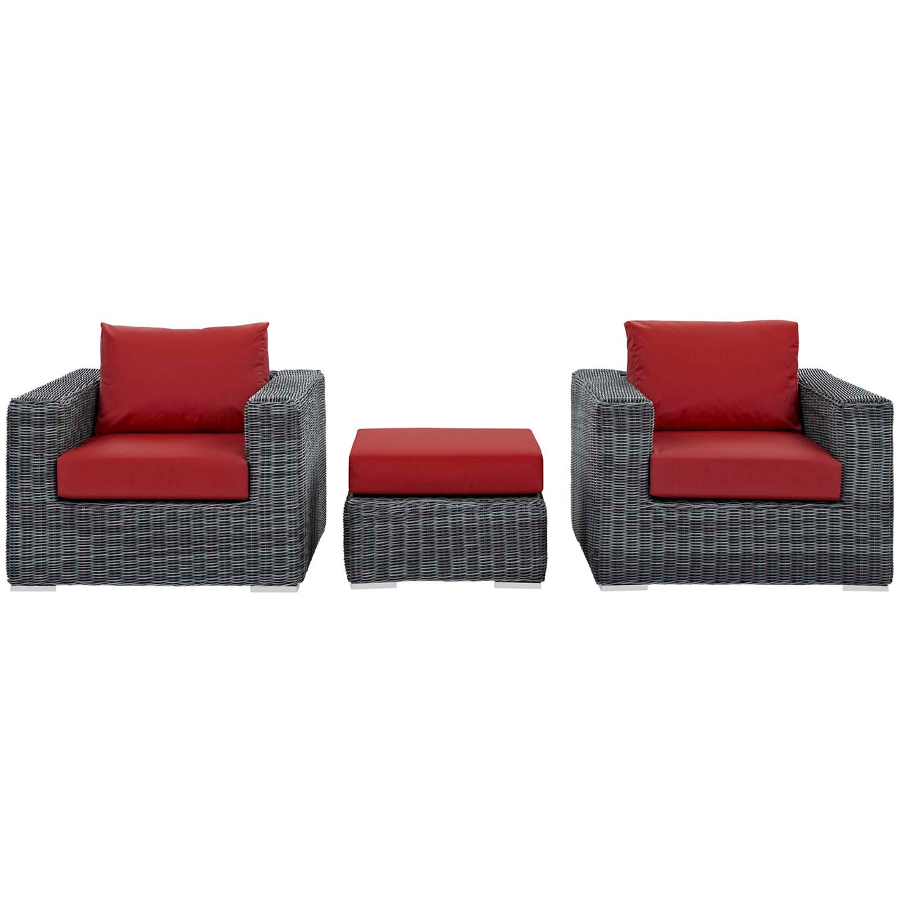 Invocation 3-Piece Alfresco Sunbrella® Sectional Set, Canvas Red