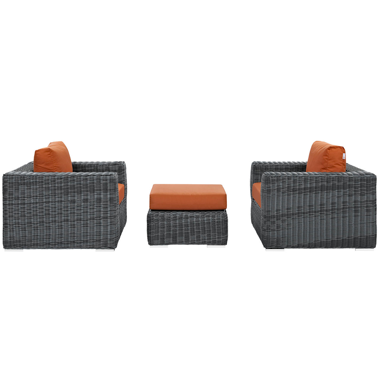 Summon 3 Piece Outdoor Patio Sunbrella® Sectional Set, Canvas Tuscan