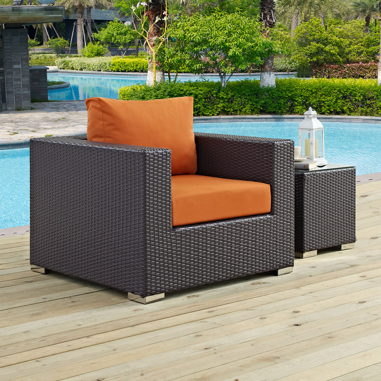 Conversation Alfresco Armchair, Espresso & Orange