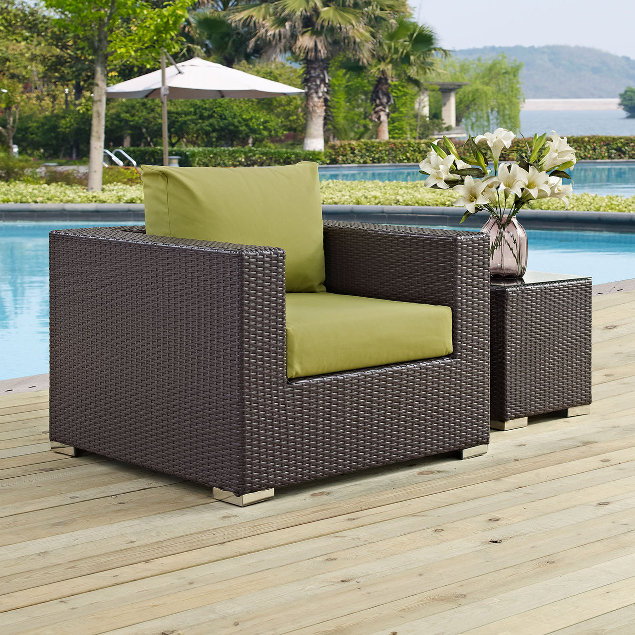 Conversation Alfresco Armchair, Espresso & Peridot