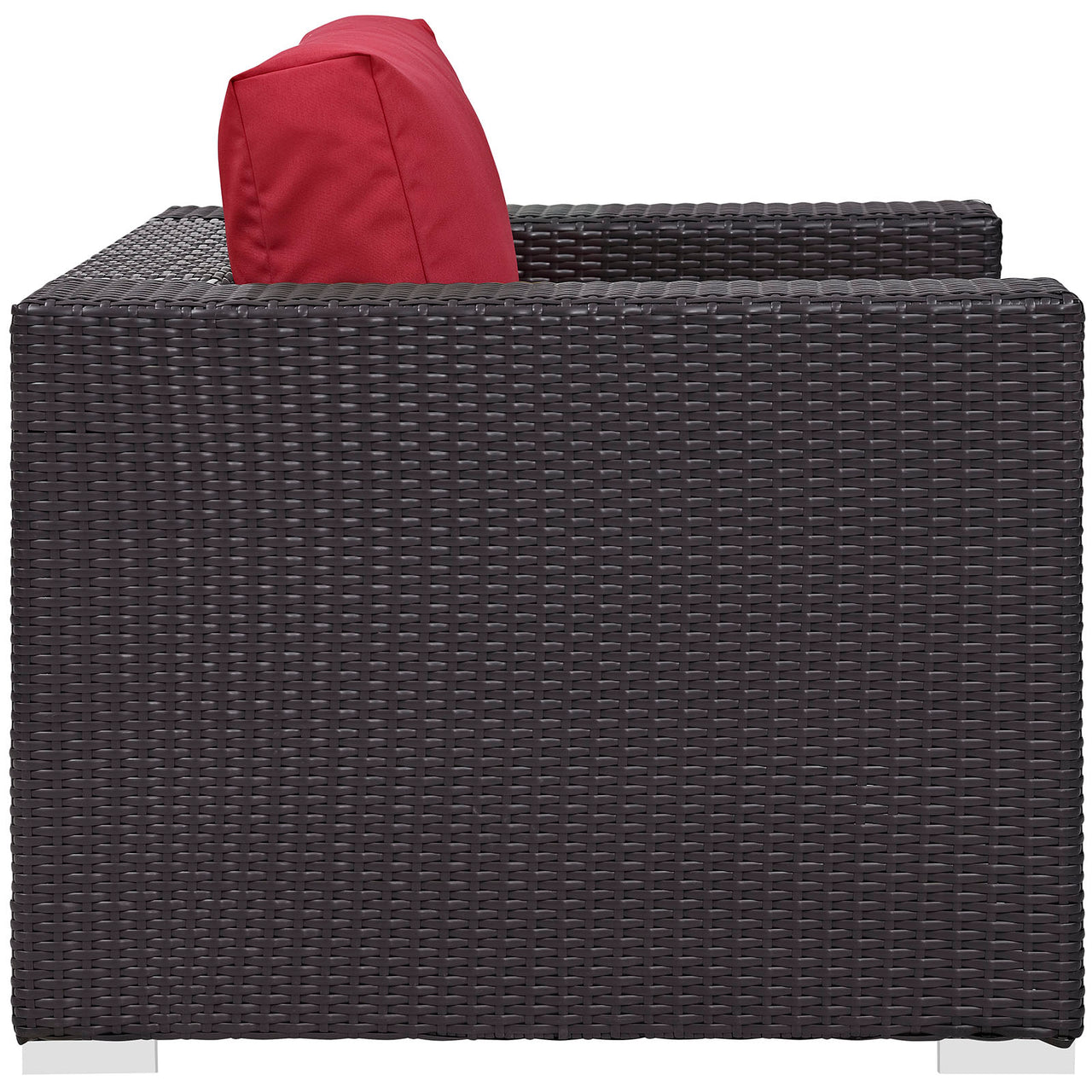 Convene Outdoor Patio Armchair, Espresso & Red