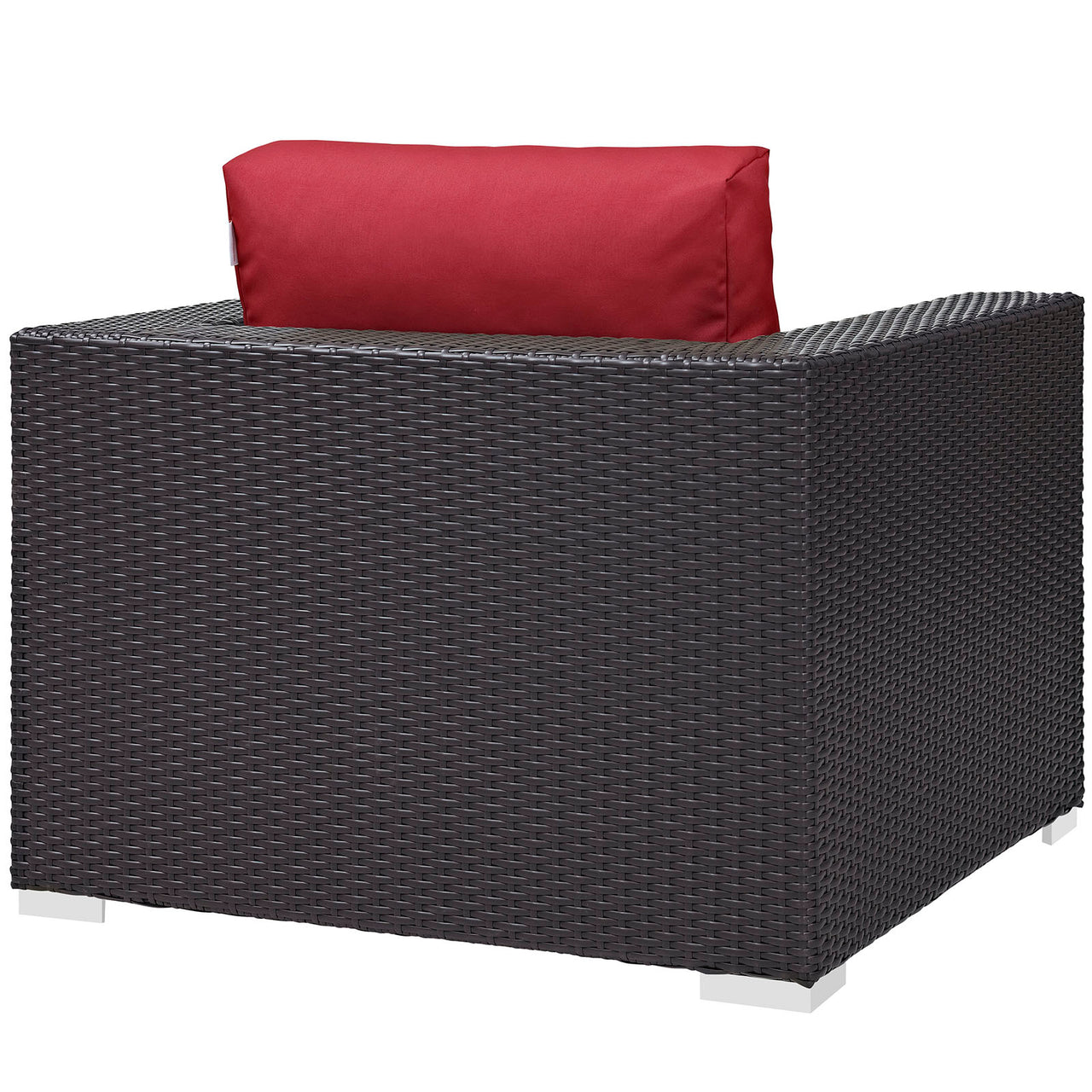 Convene Outdoor Patio Armchair, Espresso & Red