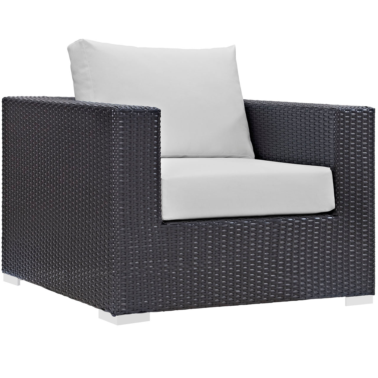 Convene Outdoor Patio Armchair, Espresso & White