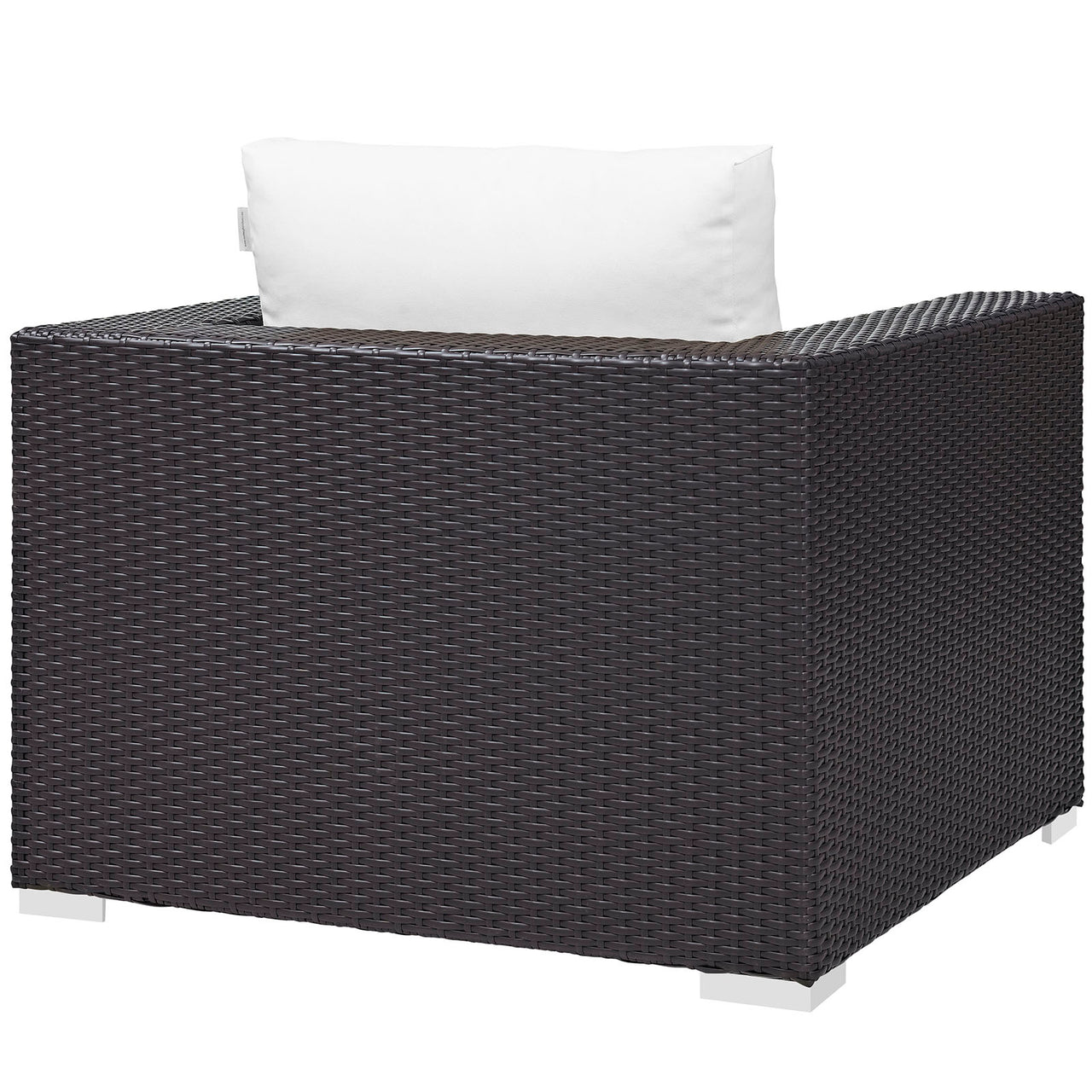 Convene Outdoor Patio Armchair, Espresso & White