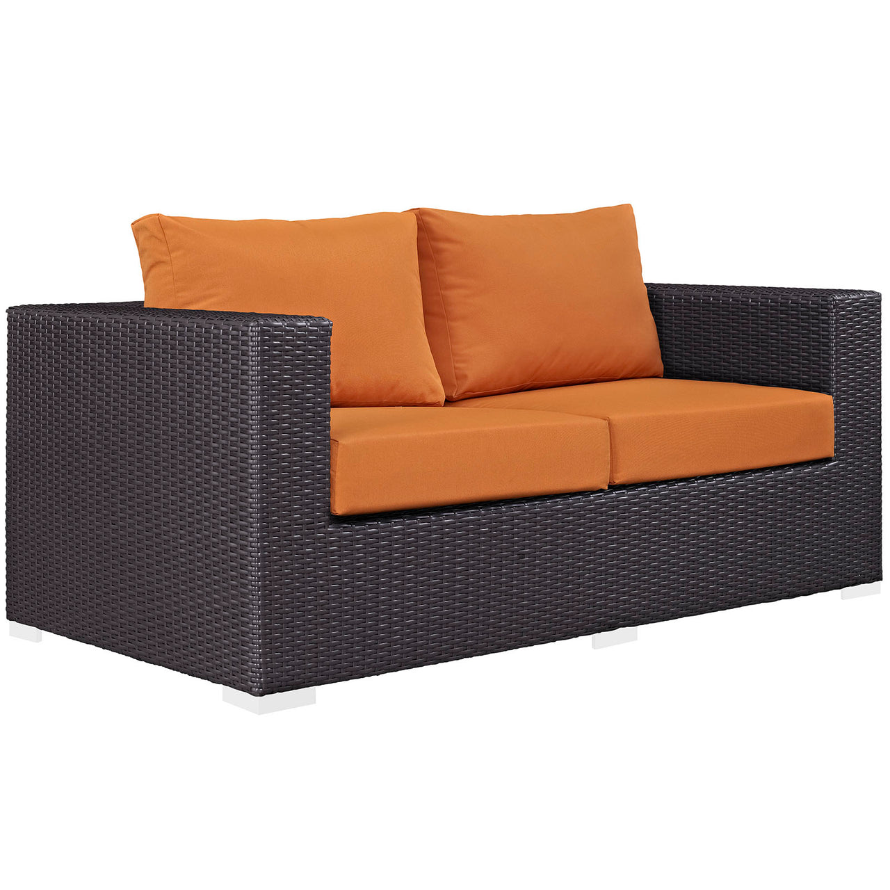 Conversation Alfresco Loveseat, Espresso & Orange