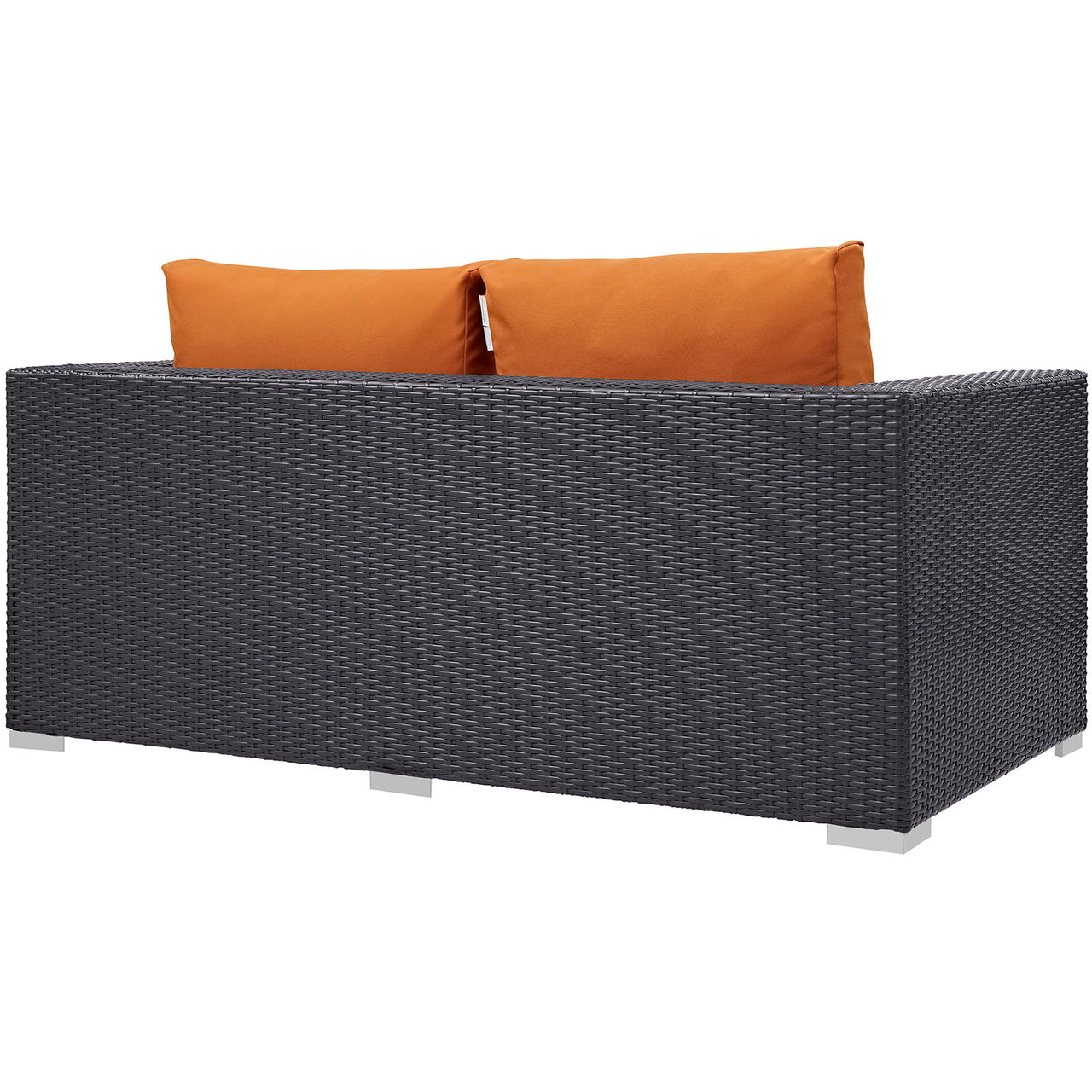Conversation Alfresco Loveseat, Espresso & Orange