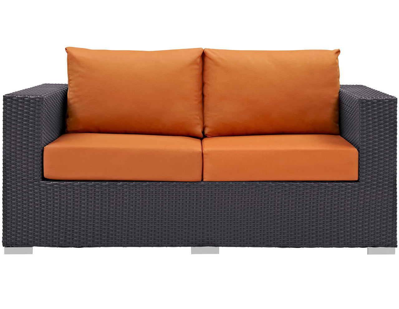 Conversation Alfresco Loveseat, Espresso & Orange