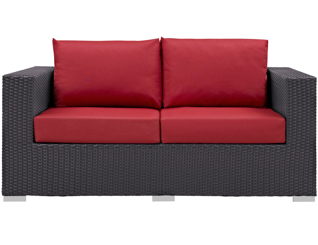 Conversation Alfresco Loveseat, Espresso & Red