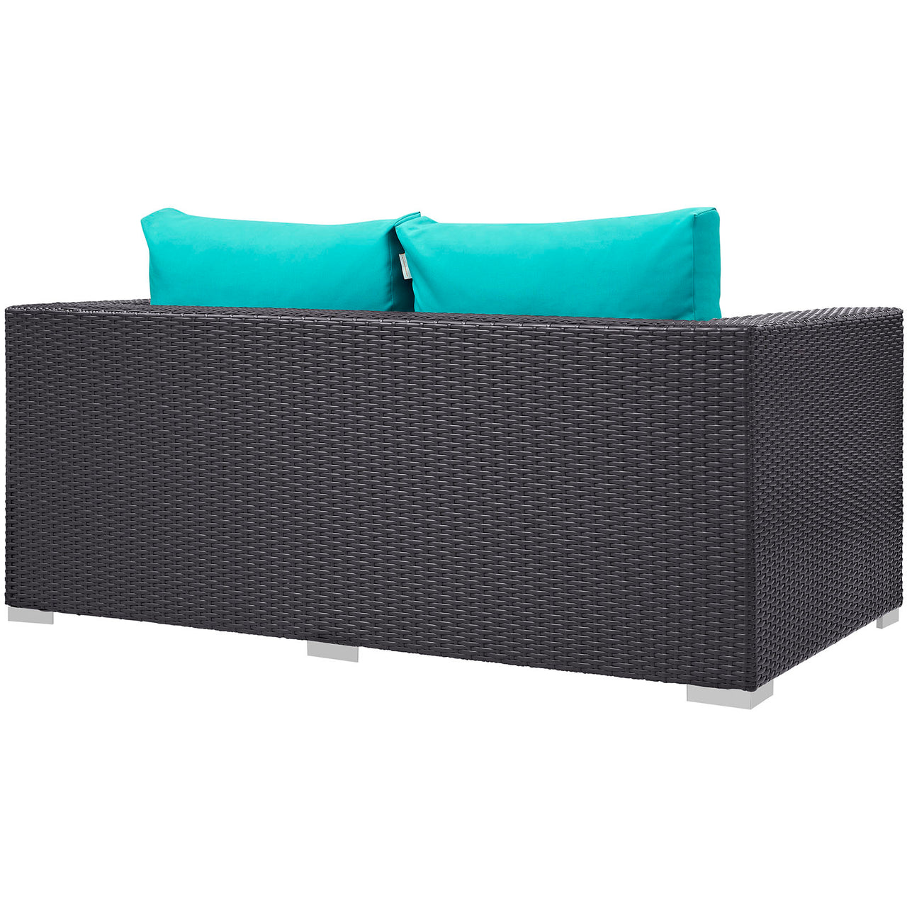 Conversation Alfresco Loveseat, Espresso & Turquoise