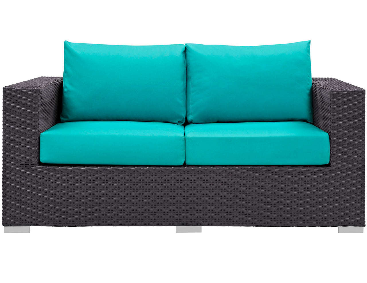 Conversation Alfresco Loveseat, Espresso & Turquoise