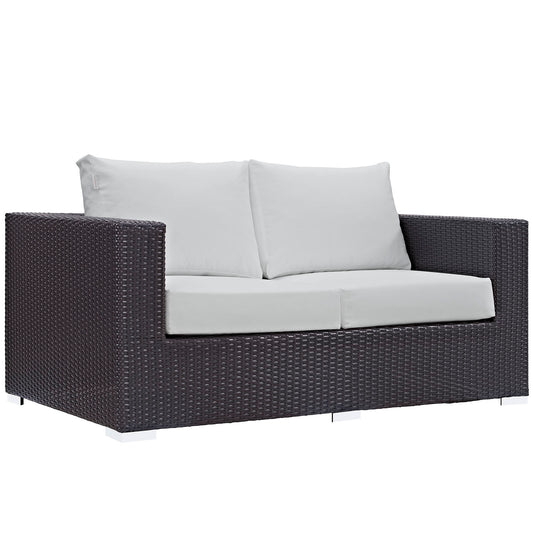 Conversation Alfresco Loveseat, Espresso & White