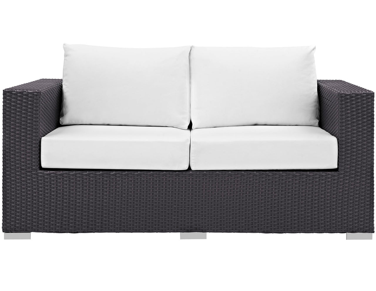 Conversation Alfresco Loveseat, Espresso & White