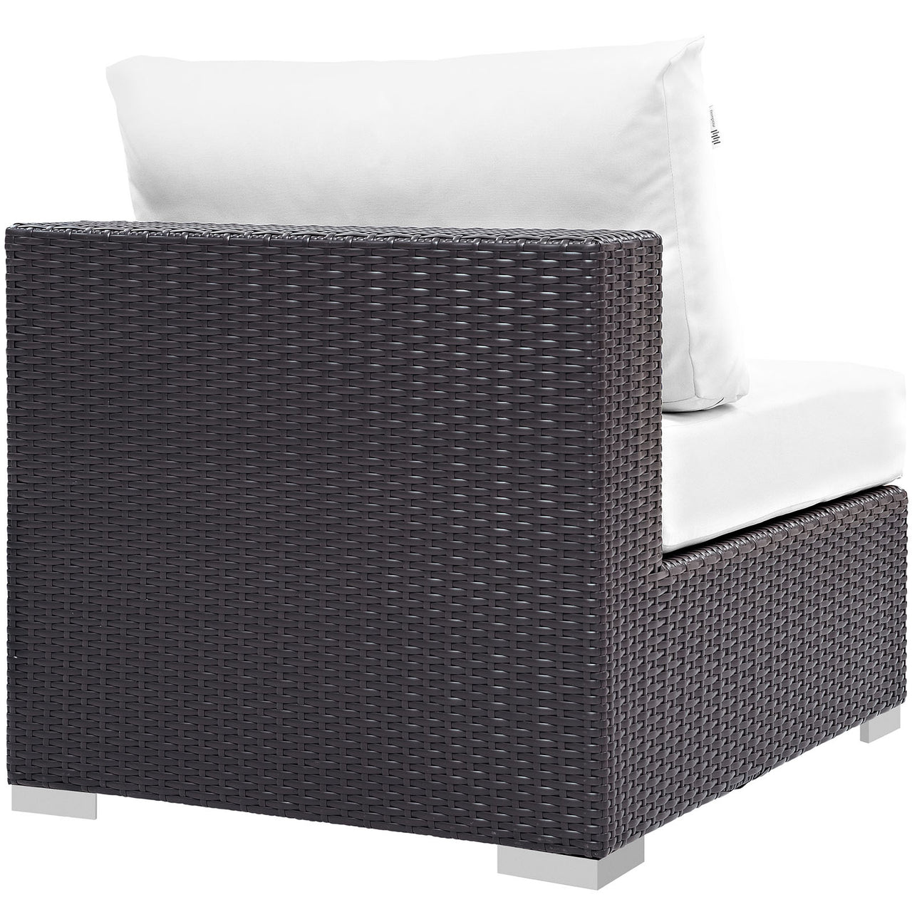 Convene 10 Piece Outdoor Patio Sectional Set, Espresso & White