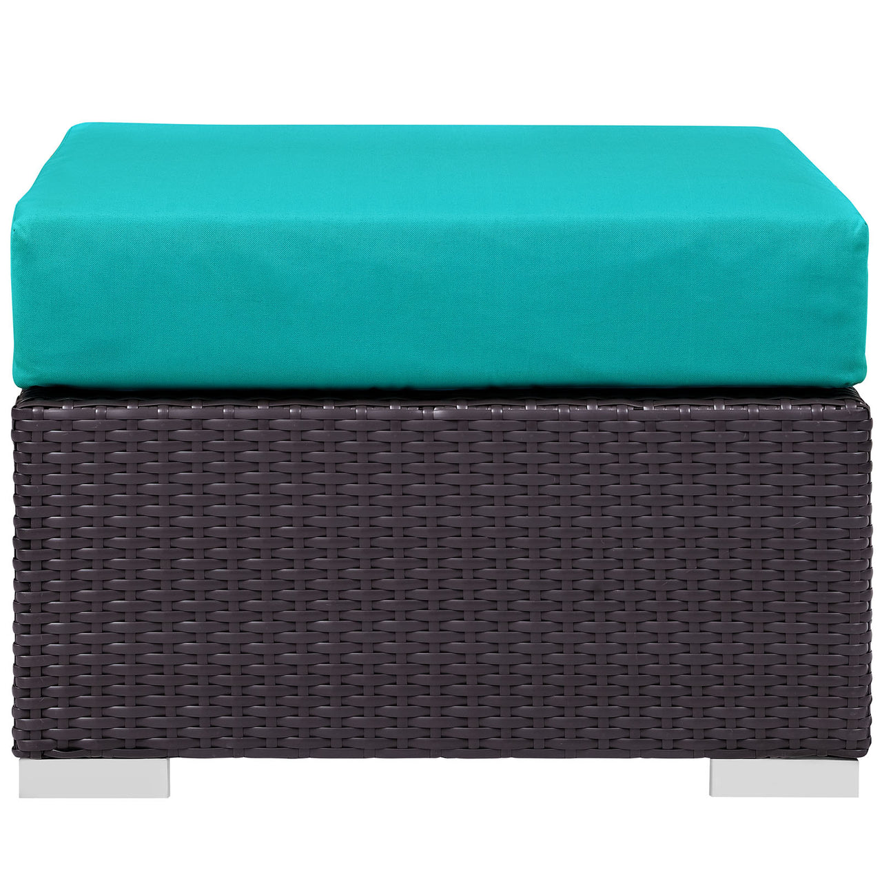 Convene 3 Piece Outdoor Patio Sectional, Espresso & Turquoise