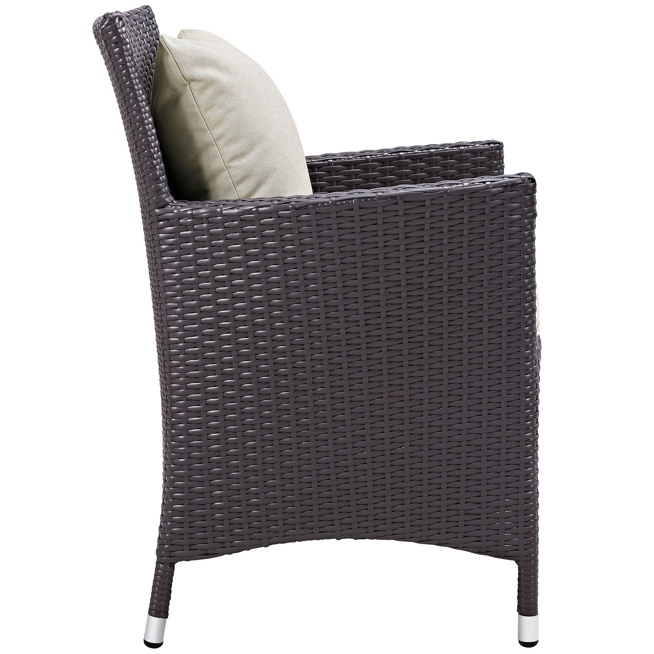 Convene Dining Outdoor Patio Armchair, Espresso & Beige
