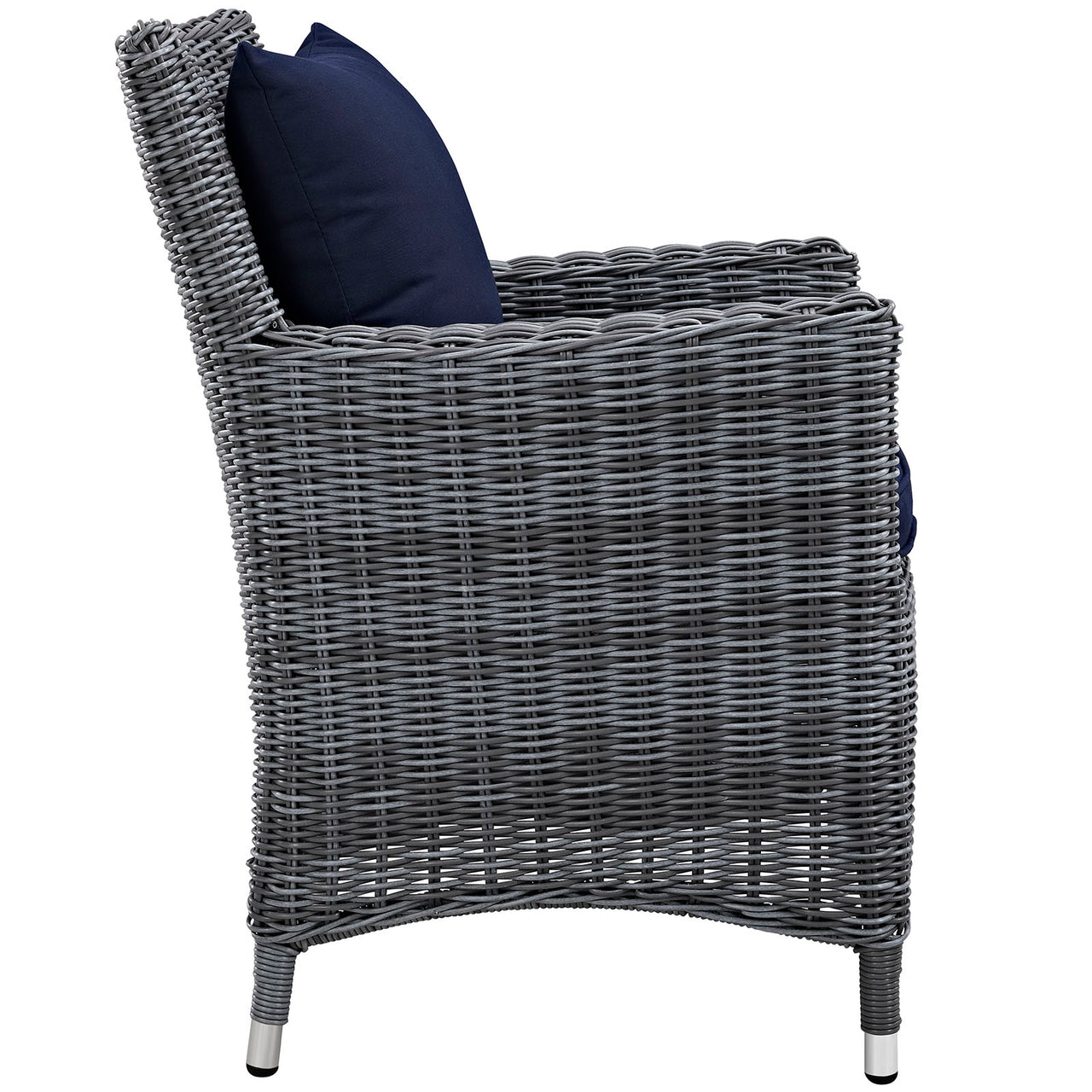 Summon Dining Outdoor Patio Sunbrella® Armchair, Canvas Navy