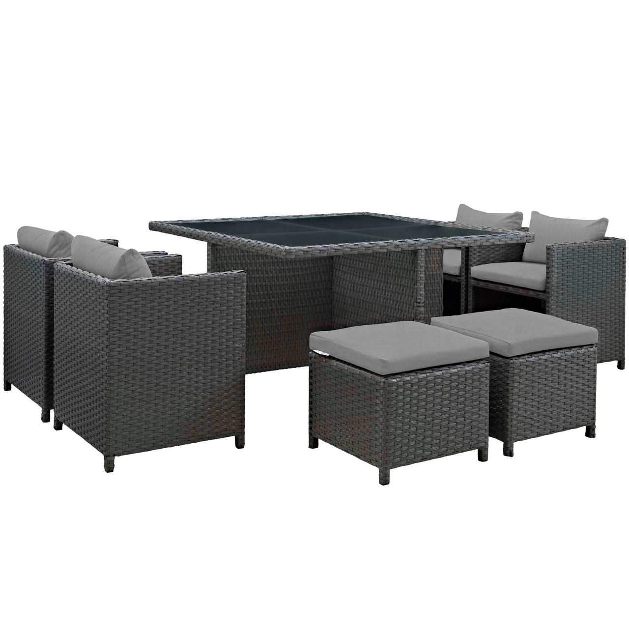 Soul Journey 9-Piece Alfresco Sunbrella® Dining Set, Canvas Gray