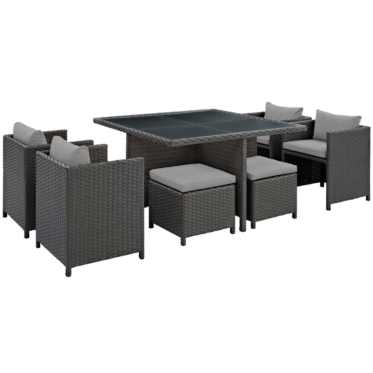 Soul Journey 9-Piece Alfresco Sunbrella® Dining Set, Canvas Gray