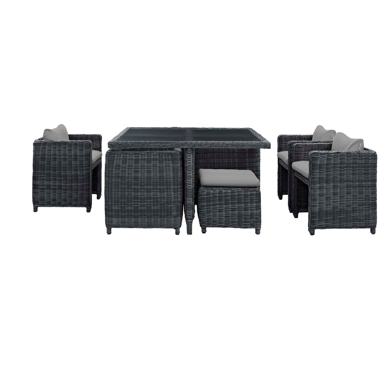 Invocation 9-Piece Alfresco Sunbrella® Dining Set, Canvas Gray