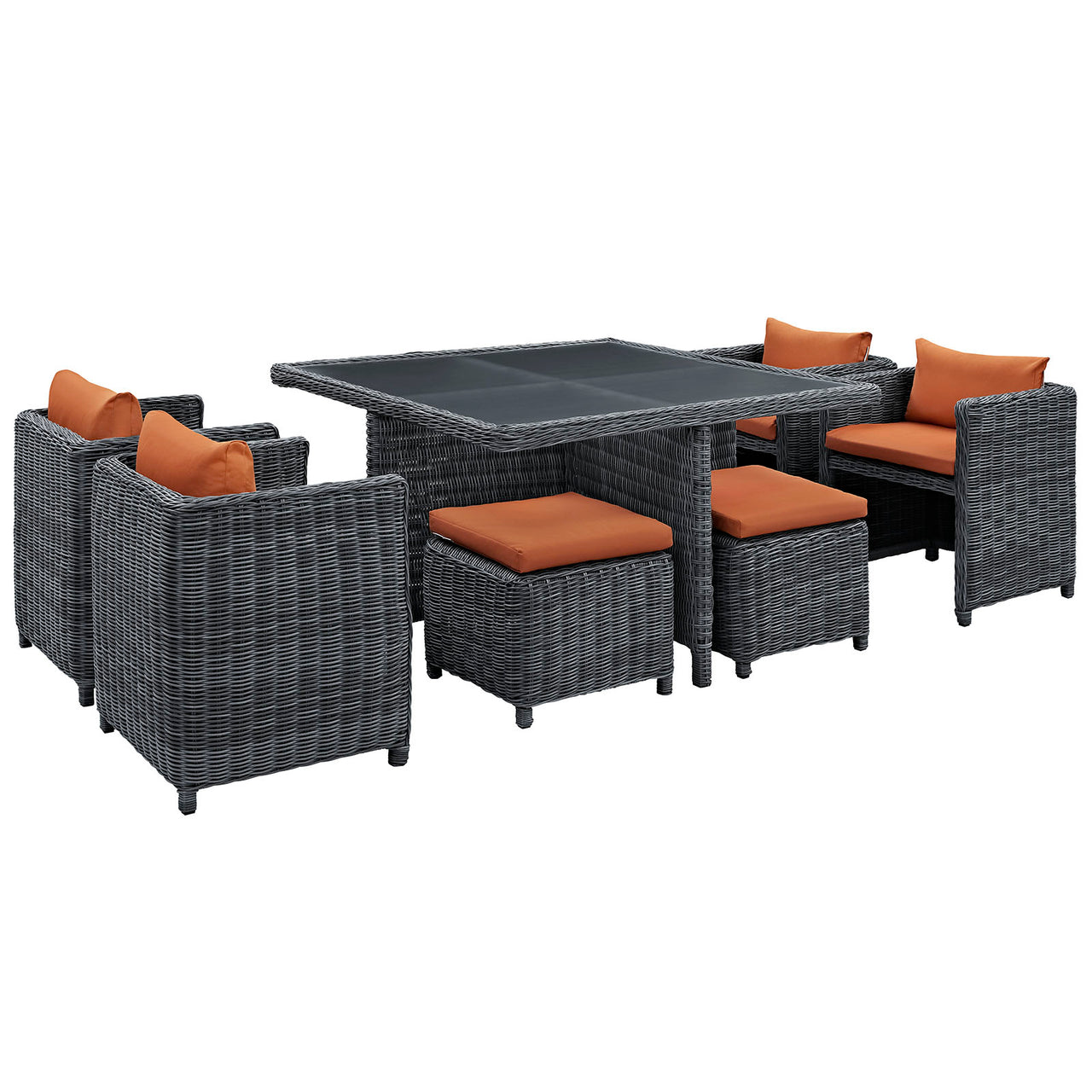 Invocation 9-Piece Alfresco Sunbrella® Dining Set, Canvas Tuscan