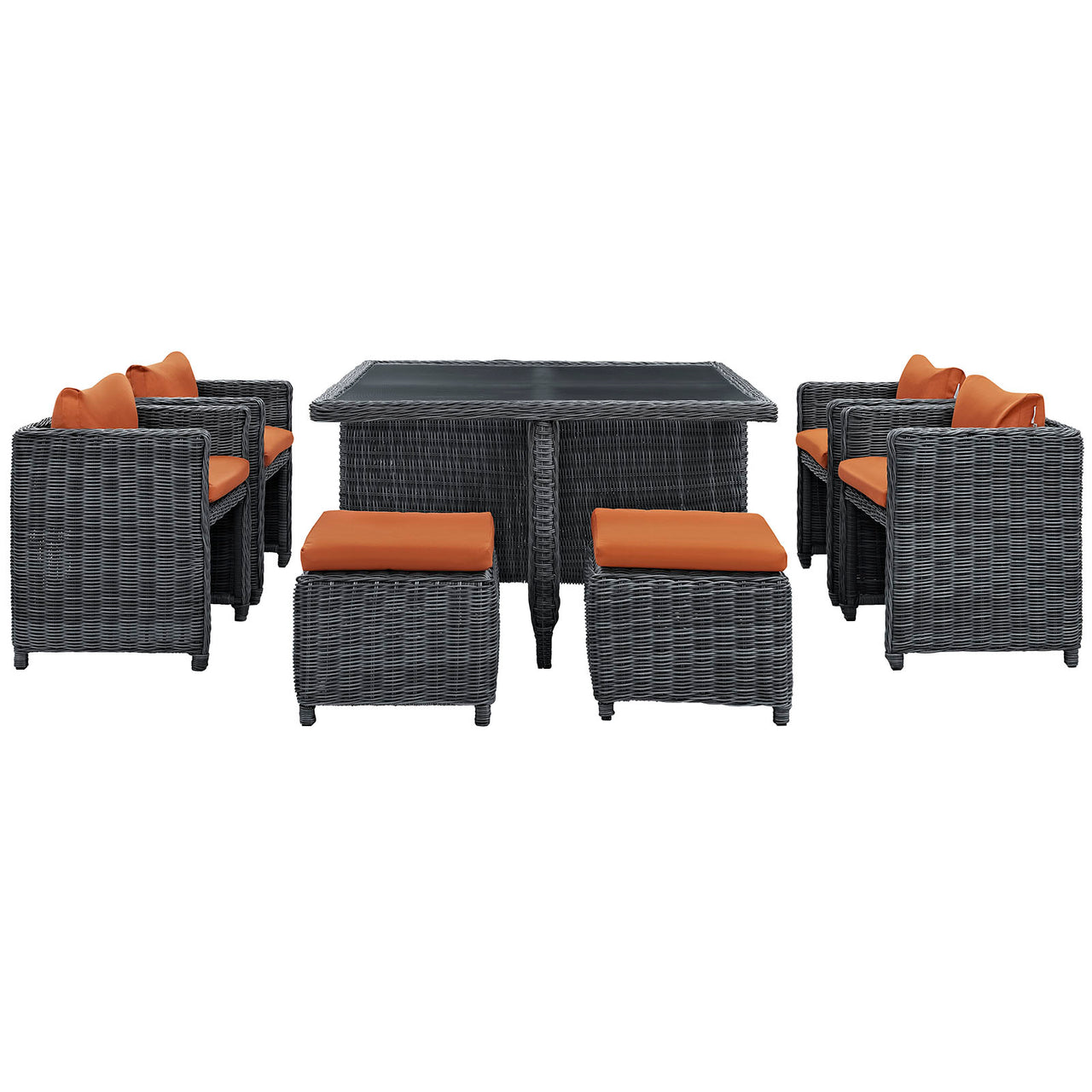Invocation 9-Piece Alfresco Sunbrella® Dining Set, Canvas Tuscan
